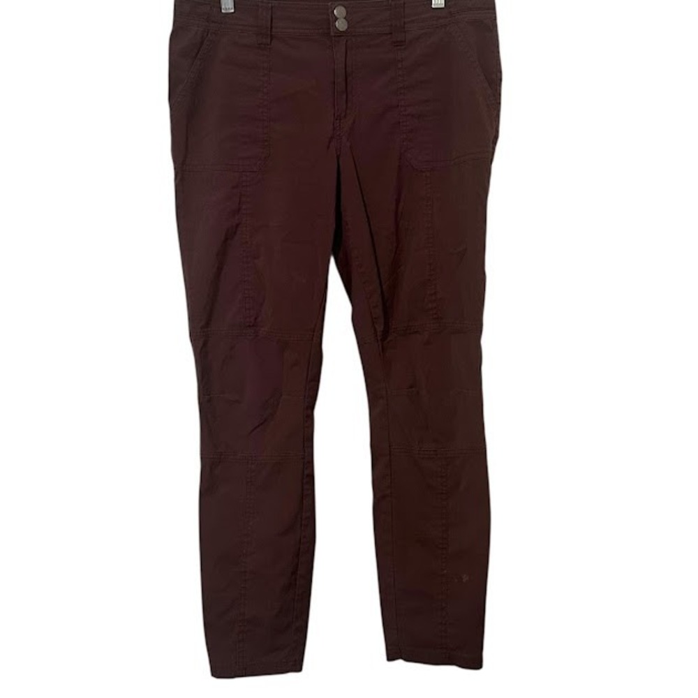prAna Maroon Essex Organic Cotton Nylon Cargo Straight Hiking Pants Womens 12